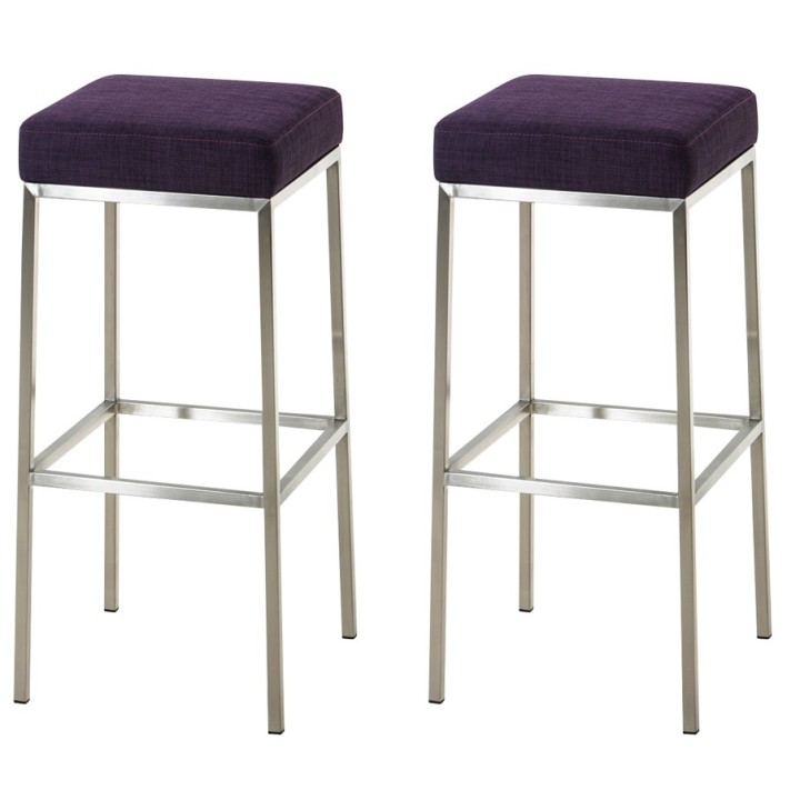 2er Set Barhocker Montreal 85 Stoff edelstahl