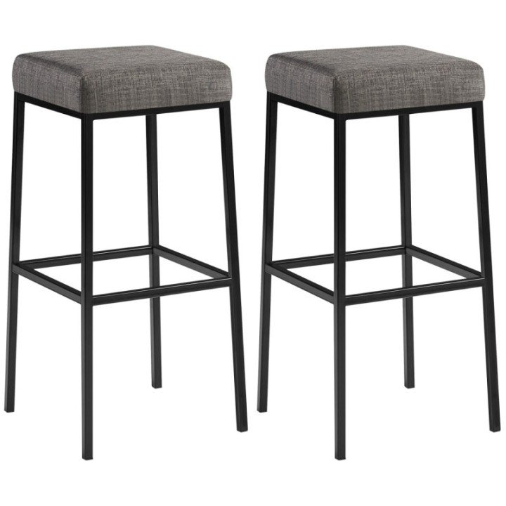 2er Set Barhocker Montreal 85 Stoff schwarz