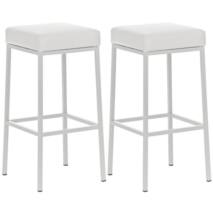 2er Set Barhocker Montreal 85 Kunstleder weiß