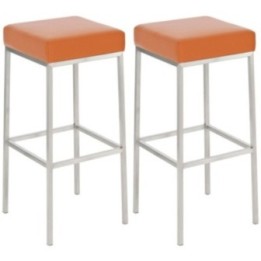 2er Set Barhocker Montreal 85 Kunstleder edelstahl