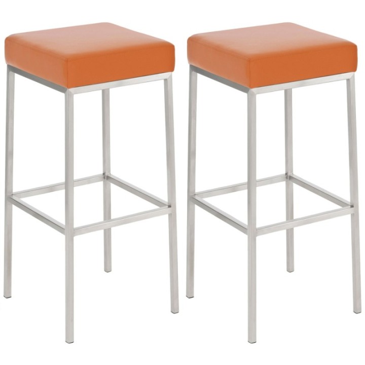 2er Set Barhocker Montreal 85 Kunstleder edelstahl