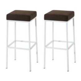 2er Set Barhocker Montreal 80 Stoff weiß