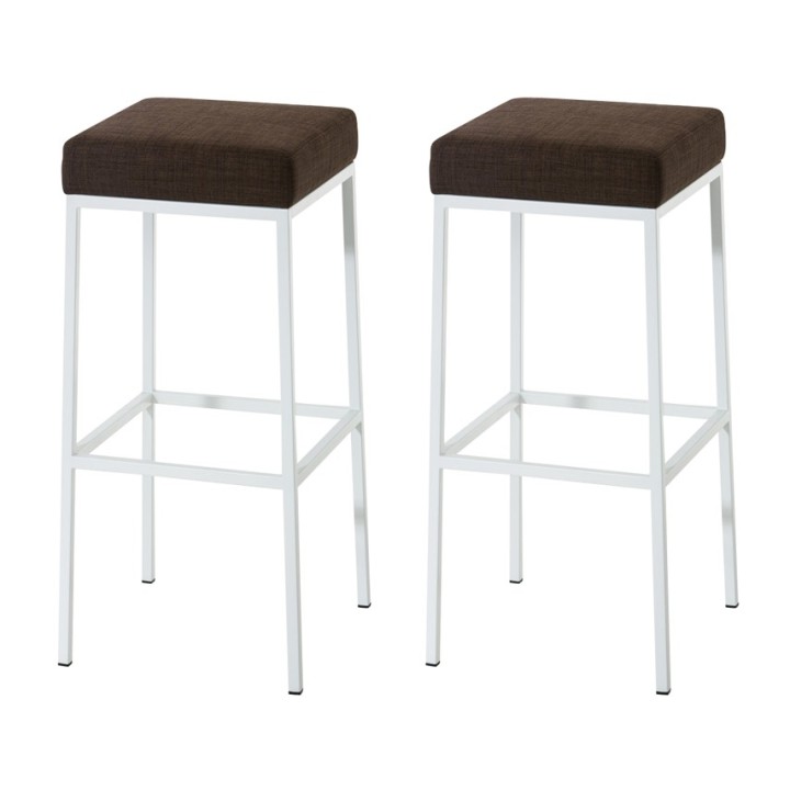 2er Set Barhocker Montreal 80 Stoff weiß