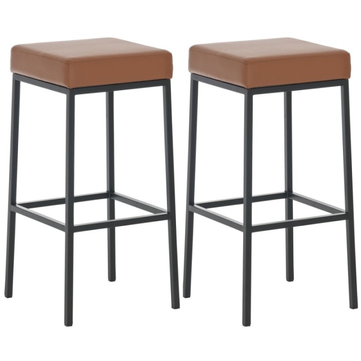 2er Set Barhocker Montreal 80 Kunstleder schwarz