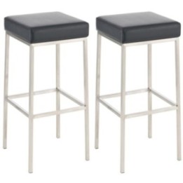 2er Set Barhocker Montreal 80 Kunstleder edelstahl