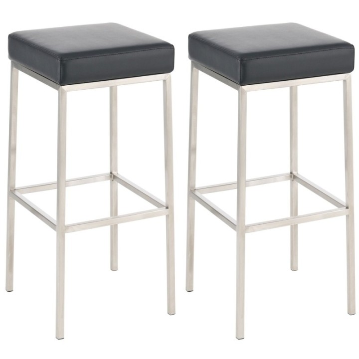 2er Set Barhocker Montreal 80 Kunstleder edelstahl