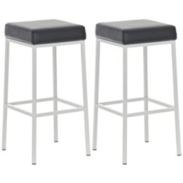 2er Set Barhocker Montreal 80 Kunstleder weiß