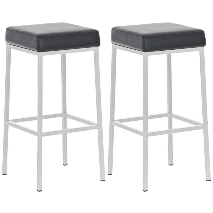 2er Set Barhocker Montreal 80 Kunstleder weiß