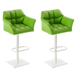 2er Set Barhocker Damaso Kunstleder weiß