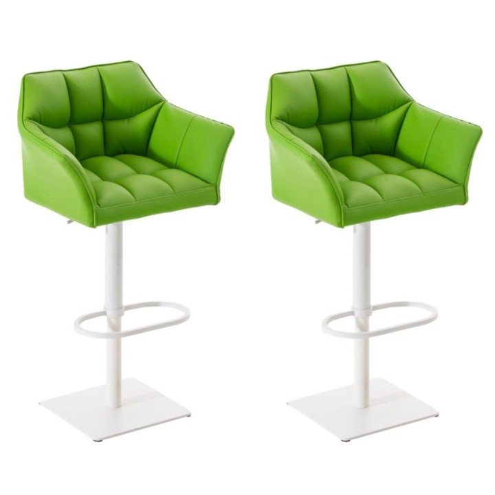 2er Set Barhocker Damaso Kunstleder weiß