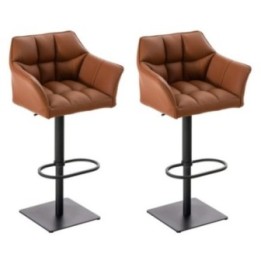 2er Set Barhocker Damaso Kunstleder schwarz