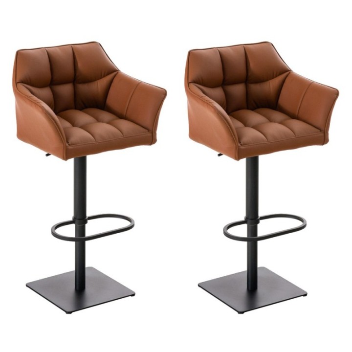 2er Set Barhocker Damaso Kunstleder schwarz