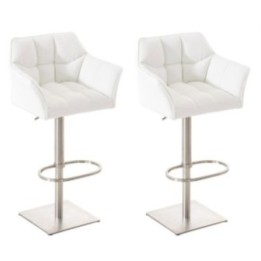 2er Set Barhocker Damaso Kunstleder edelstahl
