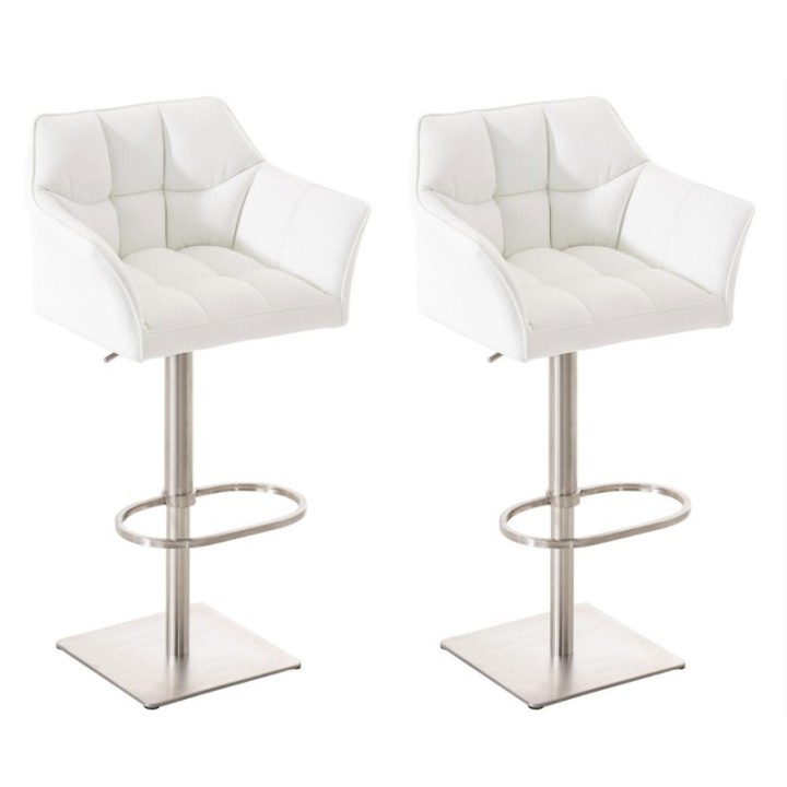 2er Set Barhocker Damaso Kunstleder edelstahl