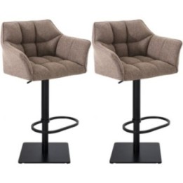 2er Set Barhocker Damaso Stoff schwarz