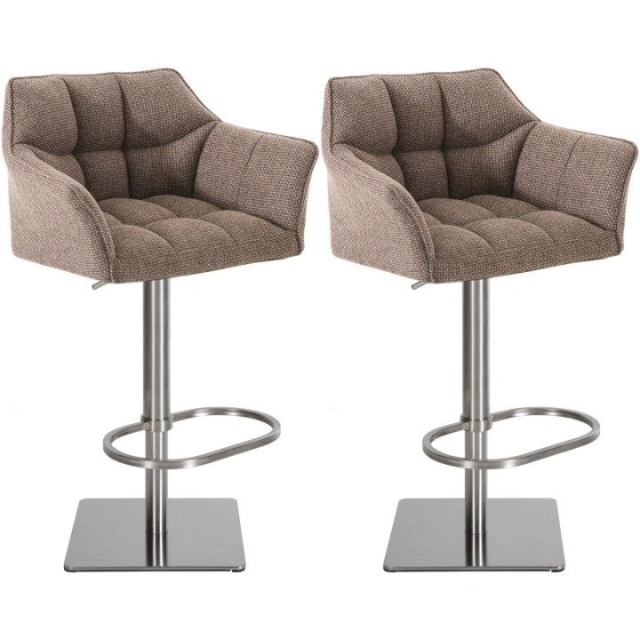 2er Set Barhocker Damaso Stoff edelstahl