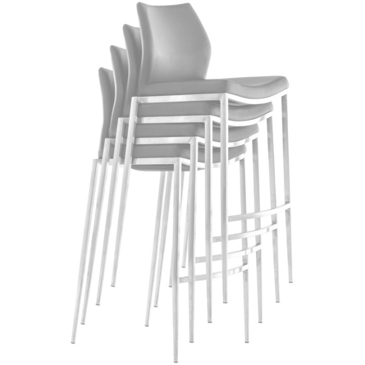 Barhocker Matola Kunstleder edelstahl