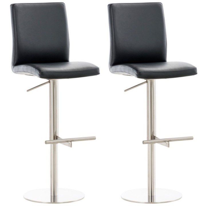2er Set Barhocker Cadiz Kunstleder edelstahl