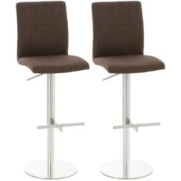 2er Set Barhocker Cadiz Stoff edelstahl