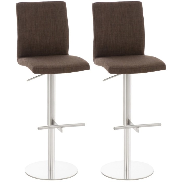 2er Set Barhocker Cadiz Stoff edelstahl