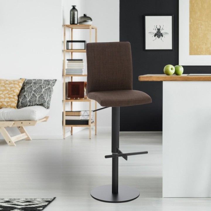 2er Set Barhocker Cadiz Stoff schwarz