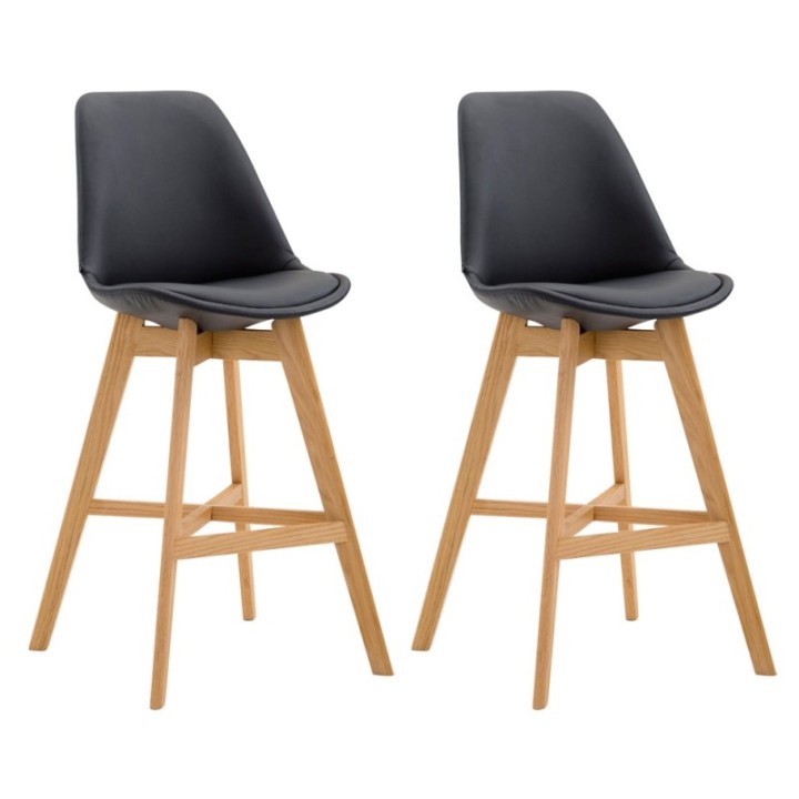 2er Set Barhocker Cannes Kunstleder Natura