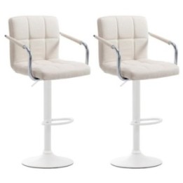 2er Set Barhocker Lucy V2 Stoff weiß