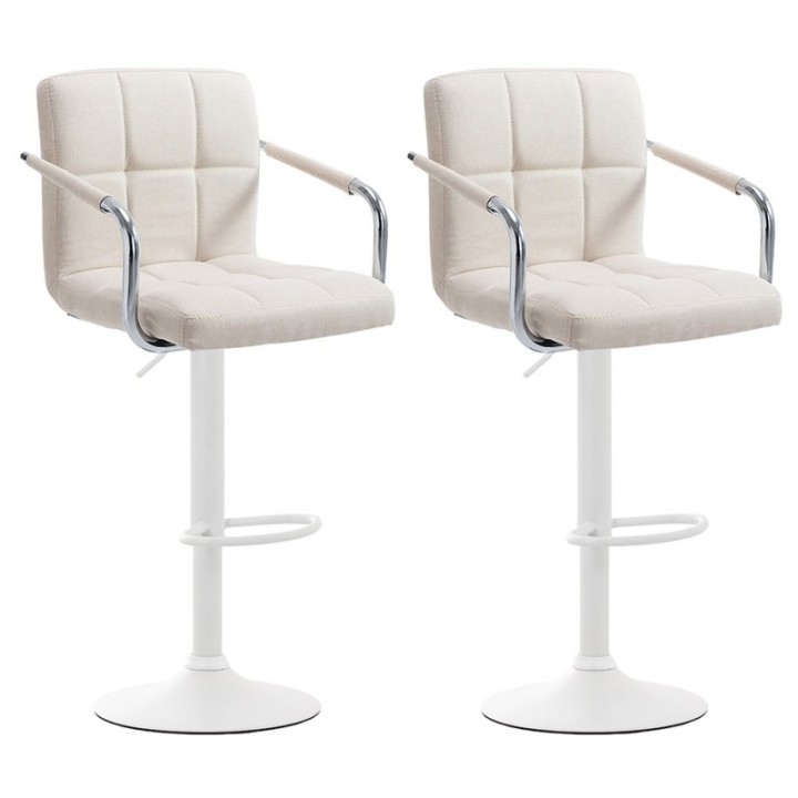 2er Set Barhocker Lucy V2 Stoff weiß