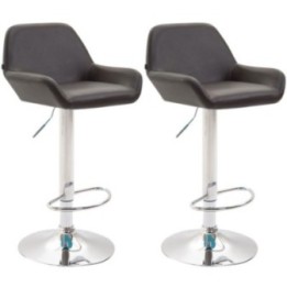2er Set Barhocker Braga Kunstleder chrom