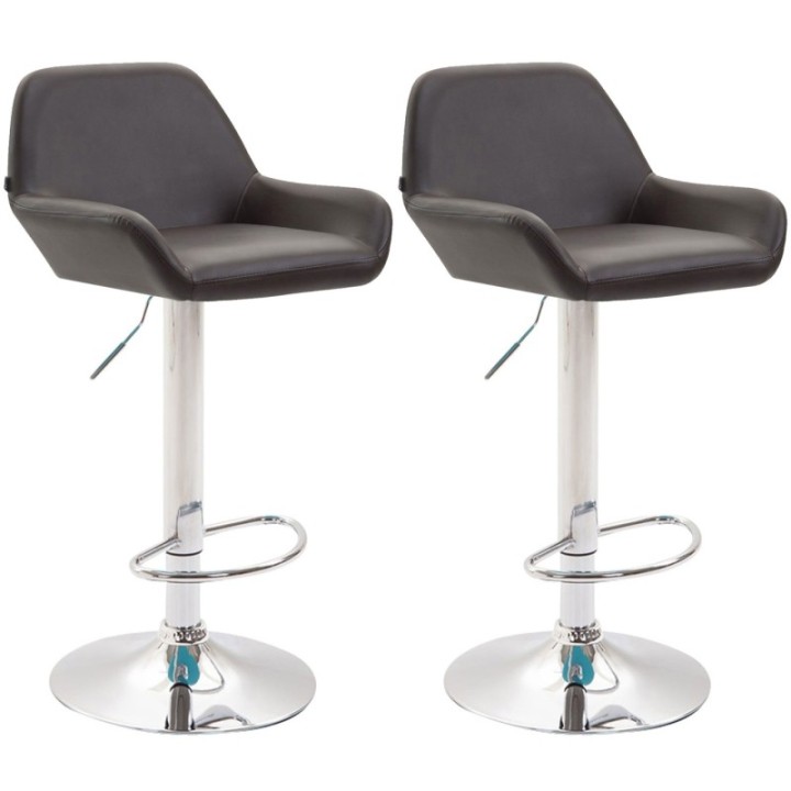 2er Set Barhocker Braga Kunstleder chrom