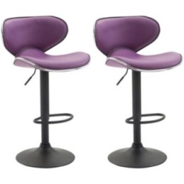 2er Set Barhocker Las Vegas V2 Kunstleder schwarz