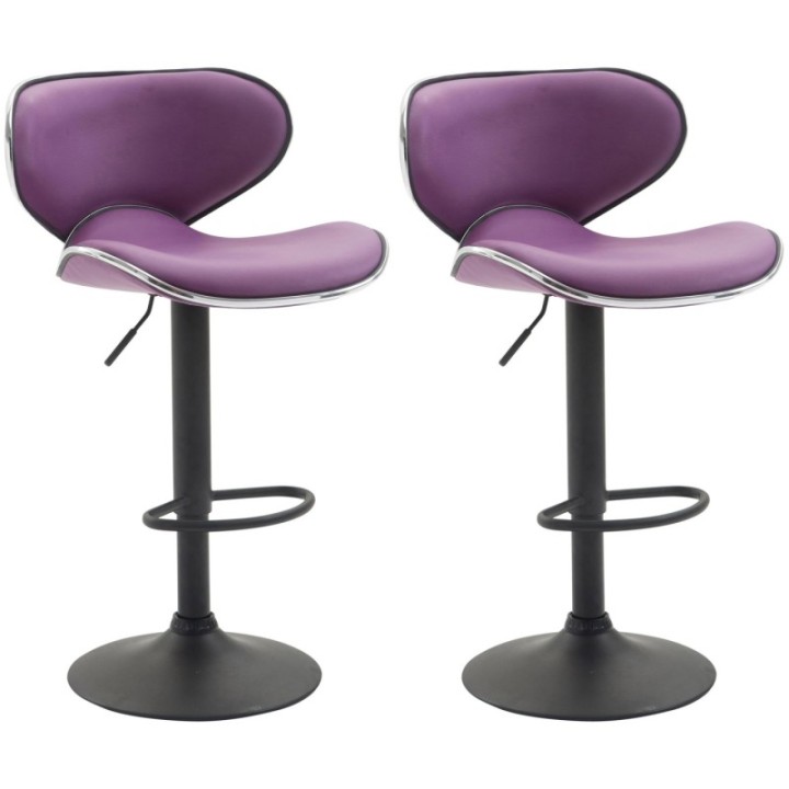 2er Set Barhocker Las Vegas V2 Kunstleder schwarz