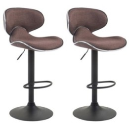 2er Set Barhocker Las Vegas V2 Stoff schwarz