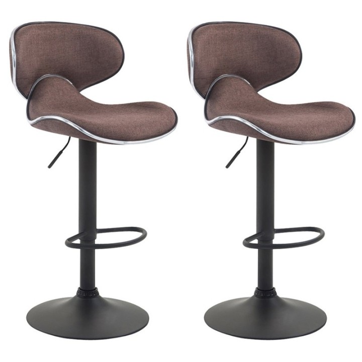 2er Set Barhocker Las Vegas V2 Stoff schwarz