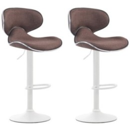 2er Set Barhocker Las Vegas V2 Stoff weiß