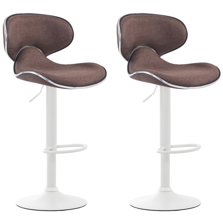 2er Set Barhocker Las Vegas V2 Stoff weiß