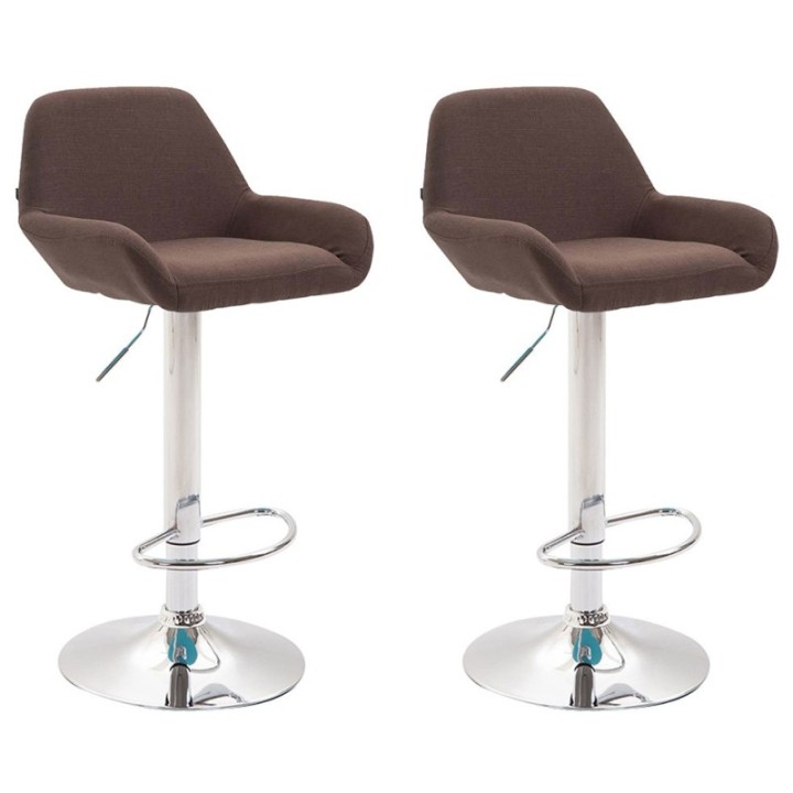 2er Set Barhocker Braga Stoff chrom