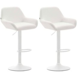 2er Set Barhocker Braga Kunstleder weiß