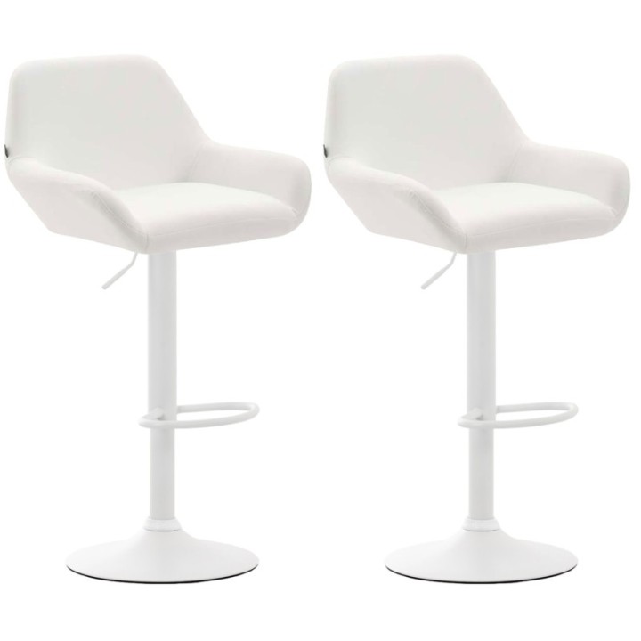 2er Set Barhocker Braga Kunstleder weiß