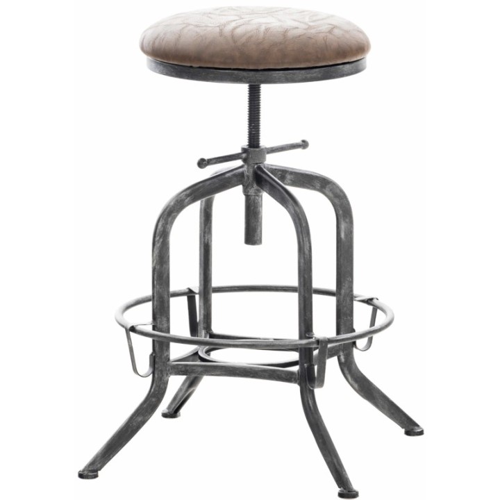 Barhocker Avadi Vintage Kunstleder antik-silber