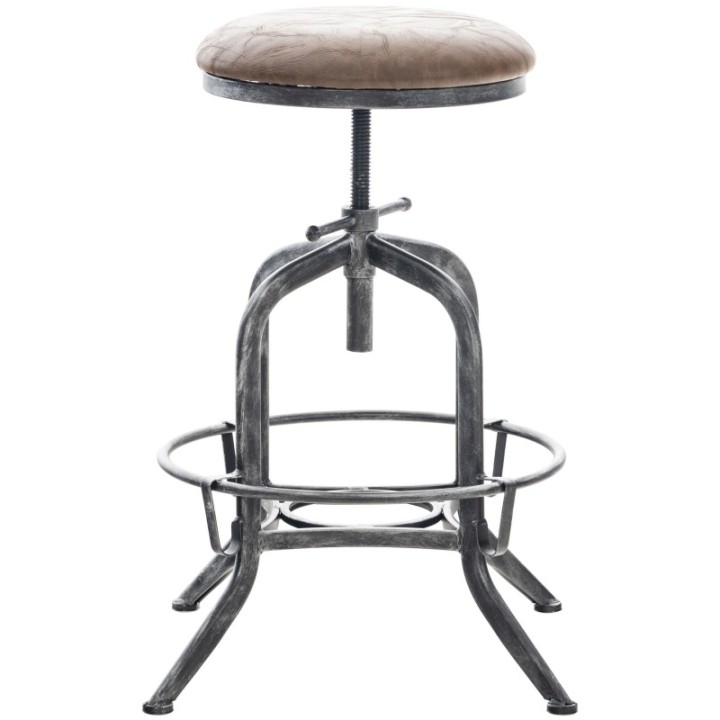 Barhocker Avadi Vintage Kunstleder antik-silber