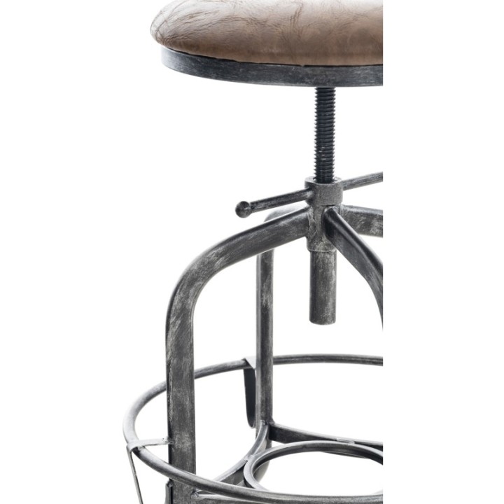 Barhocker Avadi Vintage Kunstleder antik-silber
