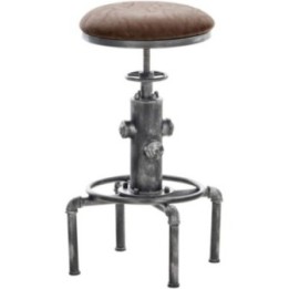 Barhocker Lumos Vintage Kunstleder antik-silber