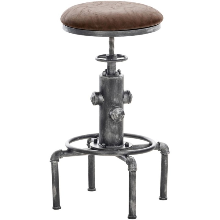 Barhocker Lumos Vintage Kunstleder antik-silber
