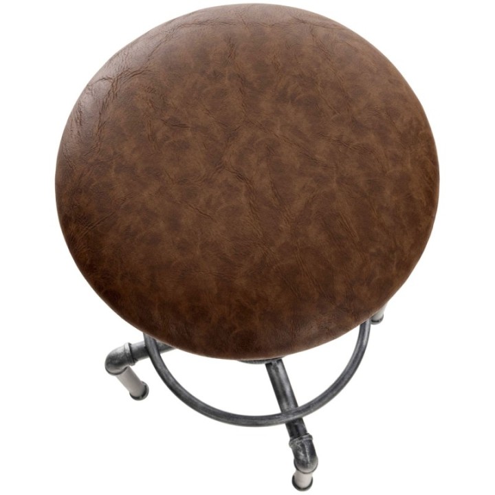 Barhocker Lumos Vintage Kunstleder antik-silber