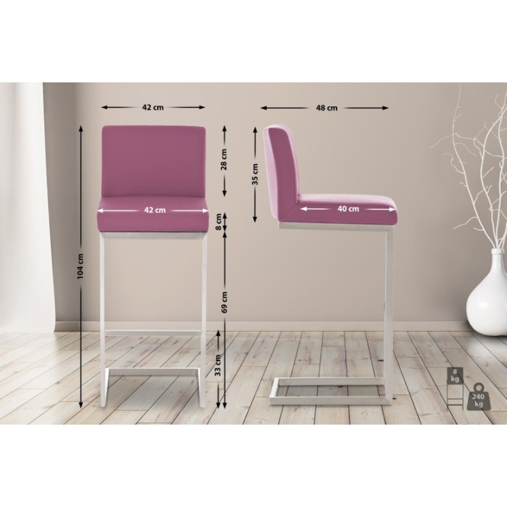 2er Set Barhocker Paros Kunstleder