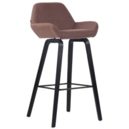 Barhocker Newnan Stoff 4-Fuß Gestell schwarz (eiche)