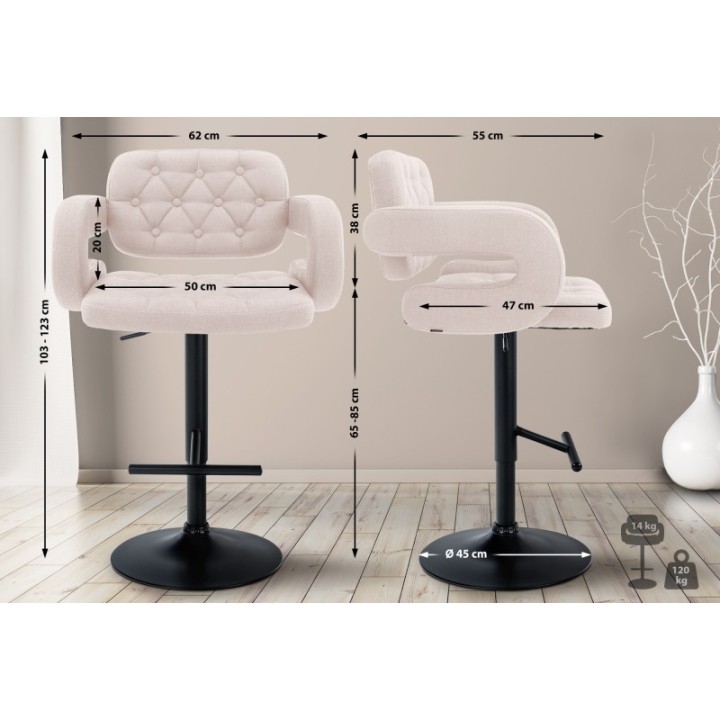 Barhocker Dublin STOFF schwarz