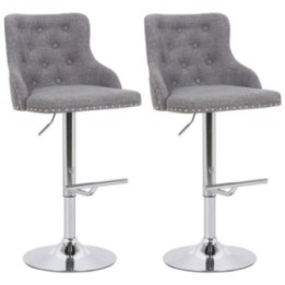 2er Set Barhocker Werne Stoff chrom