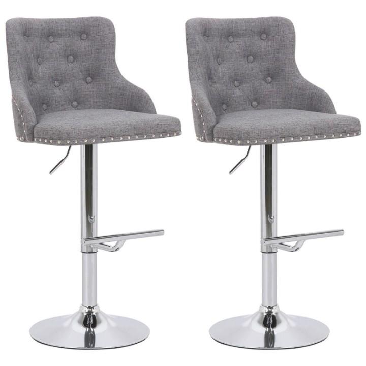 2er Set Barhocker Werne Stoff chrom
